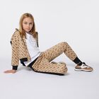 Girls Beige & Black Logo Joggers, 1, hi-res