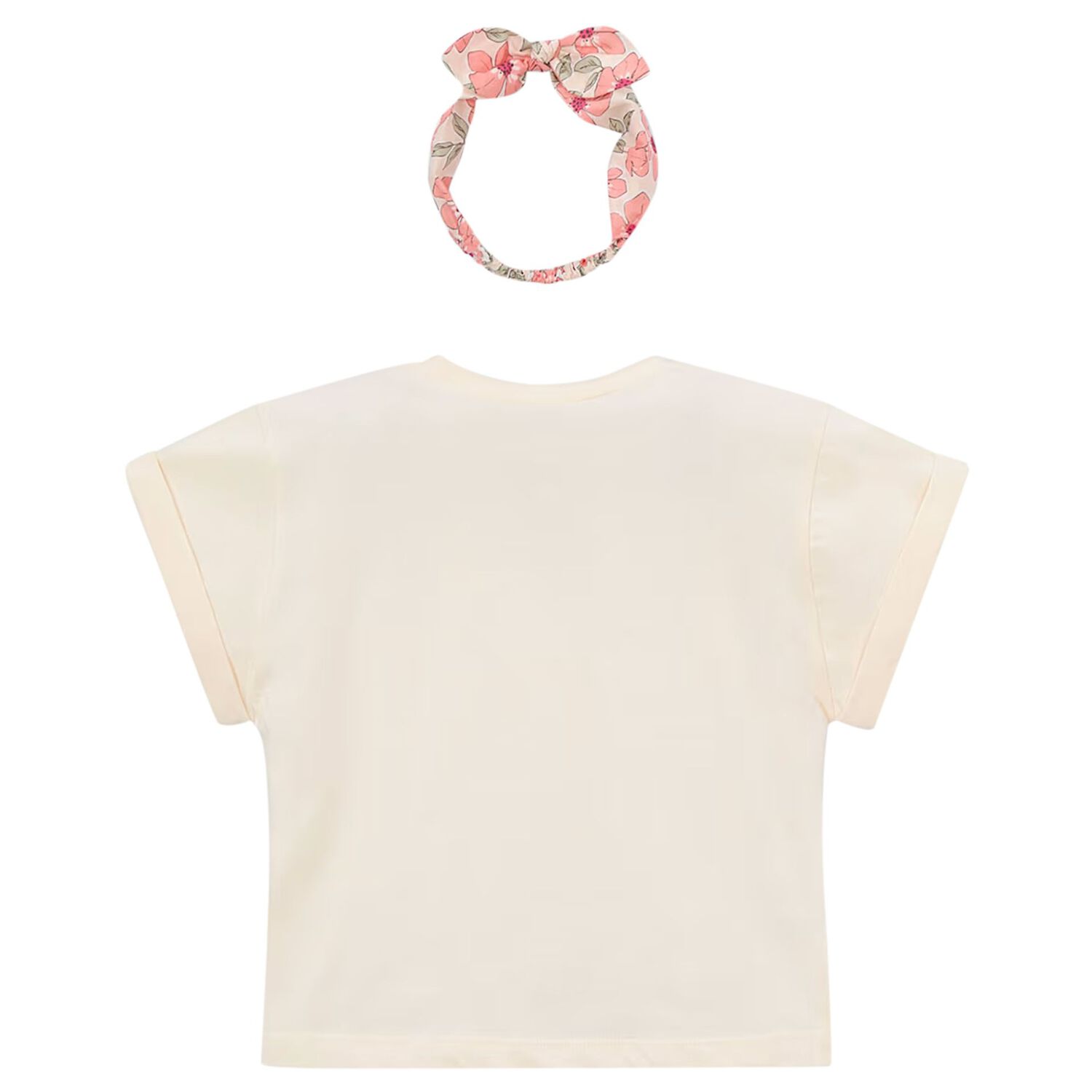 Girls Ivory T-Shirt & Headband Set, 3, hi-res