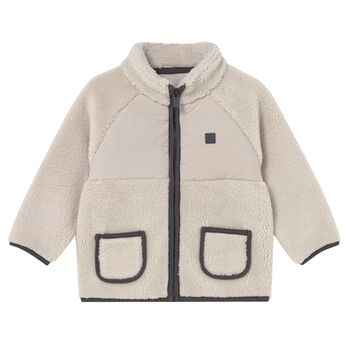 Younger Boys Ivory Sherpa Jacket