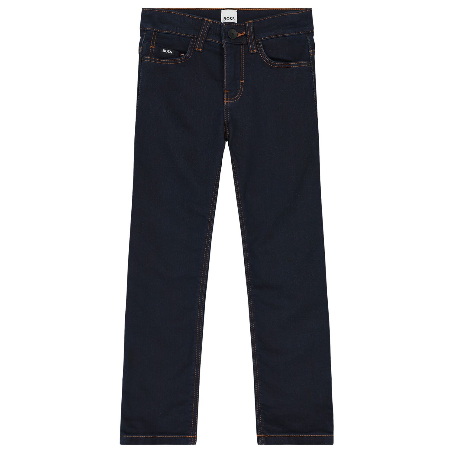 Boys Navy Blue Logo Denim Jeans, 2, hi-res image number null