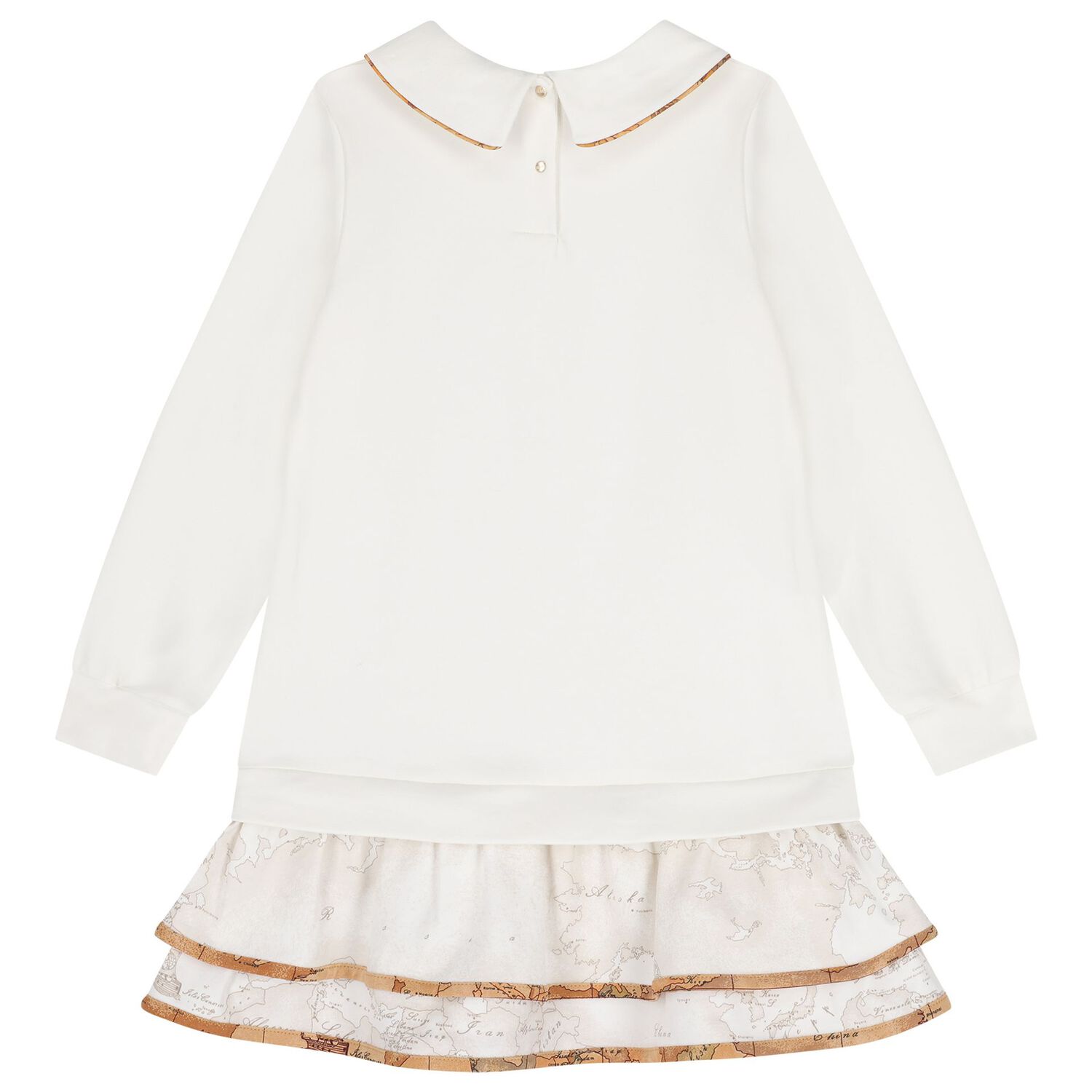 Girls Ivory Geo Map Dress, 1, hi-res image number null
