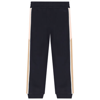 Girls Navy Blue Logo Joggers