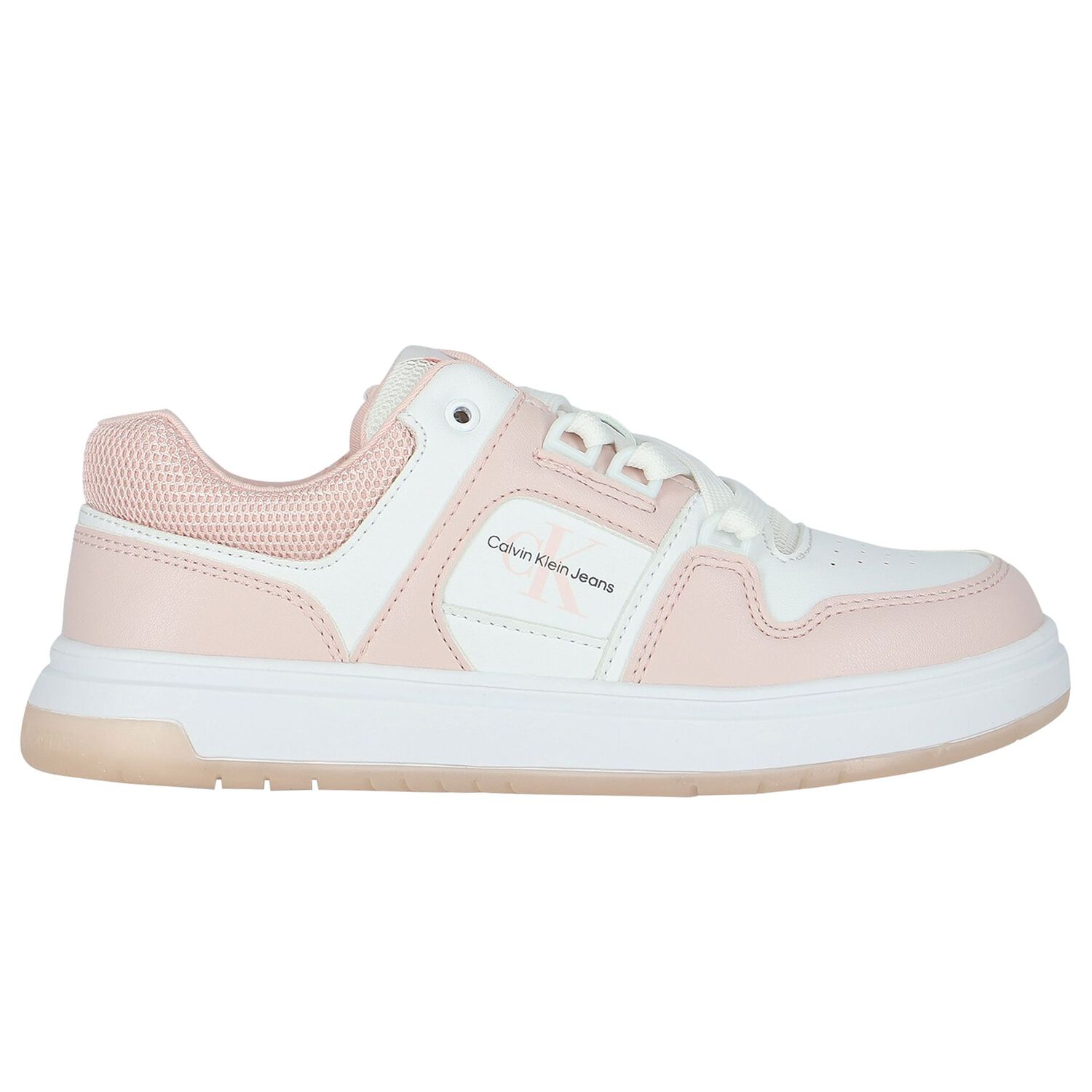 Girls Pink & White Logo Trainers, 1, hi-res image number null
