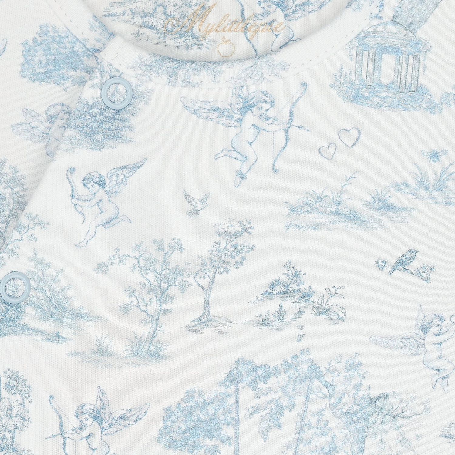 Baby Boys White & Blue Babygrow, 1, hi-res