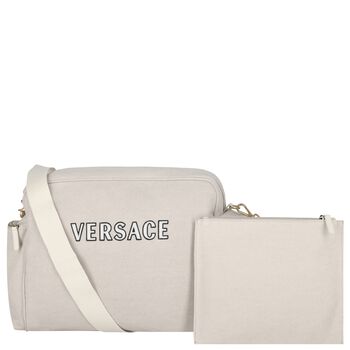 Beige Logo Canvas Changing Bag