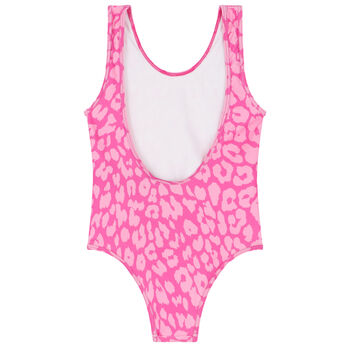 Girls Pink Logo Swimsuit