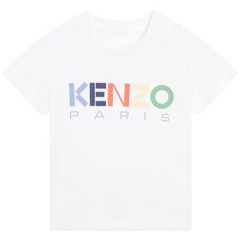 Younger Boys White Logo T-Shirt