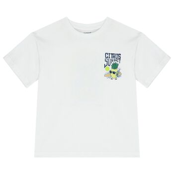 Boys White Pineapple T-Shirt