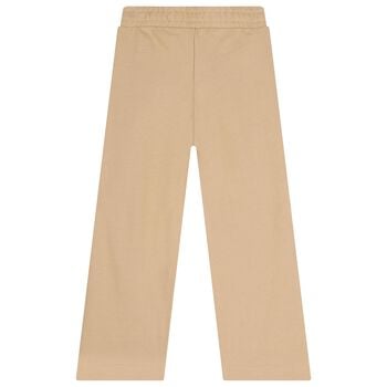 Girls Mini Me Beige Logo Trousers