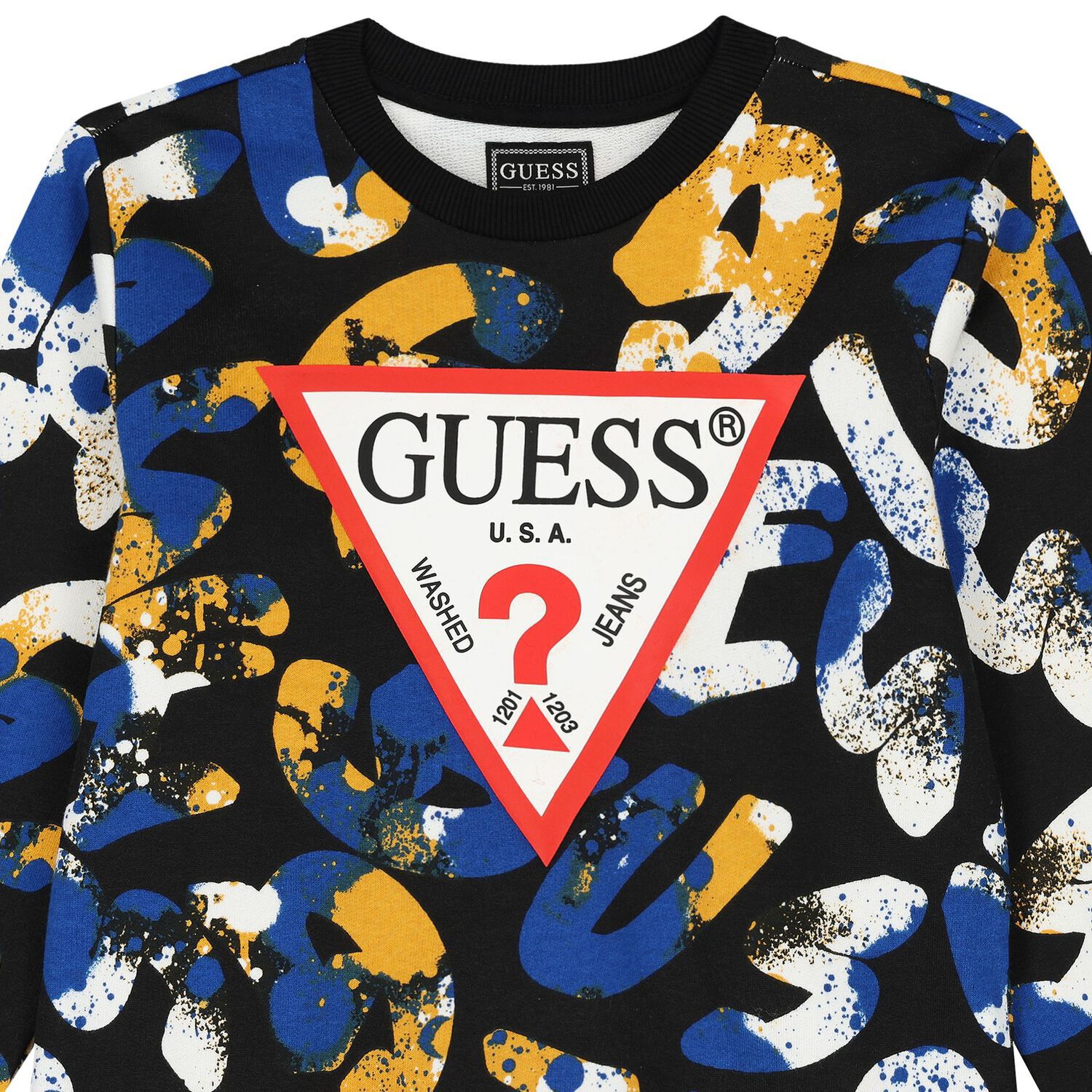 Boys Black Logo Sweatshirt, 1, hi-res image number null