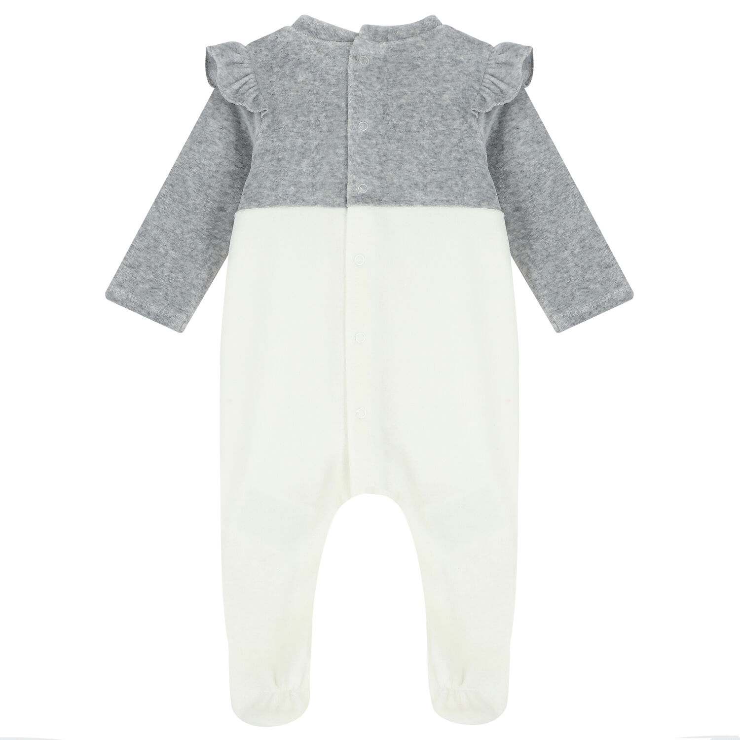 Baby Girls Grey & White Cat Babygrow, 2, hi-res