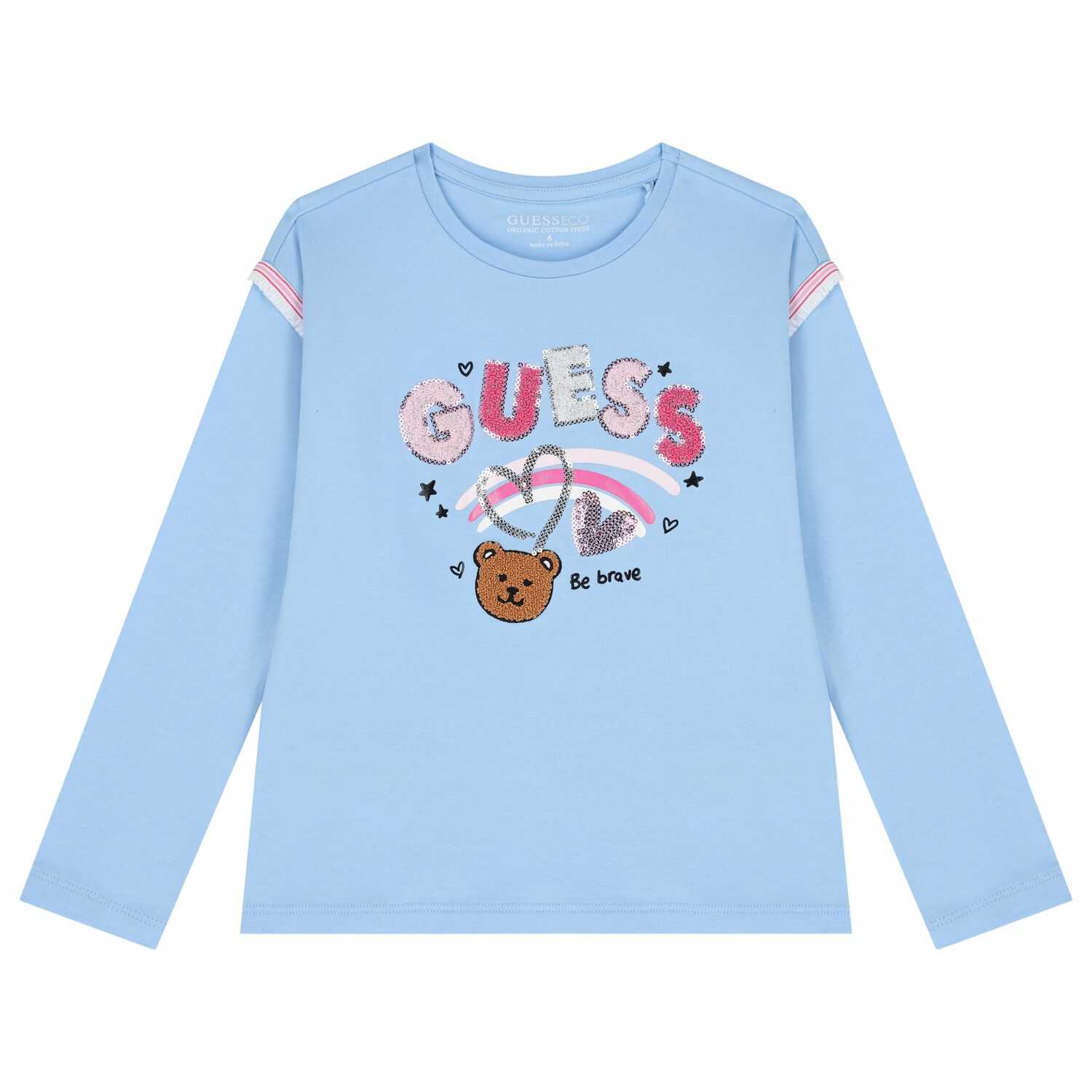 Girls Blue Logo Long Sleeve Top, 1, hi-res image number null