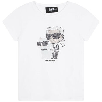 Girls White Ikonik Karl T-Shirt