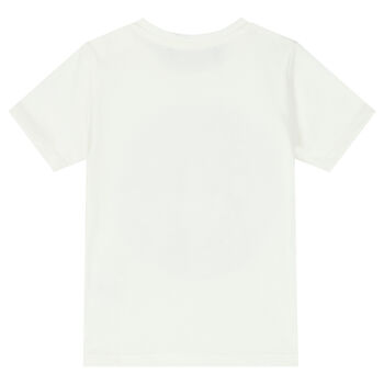 Younger Boys White Medusa Logo T-Shirt
