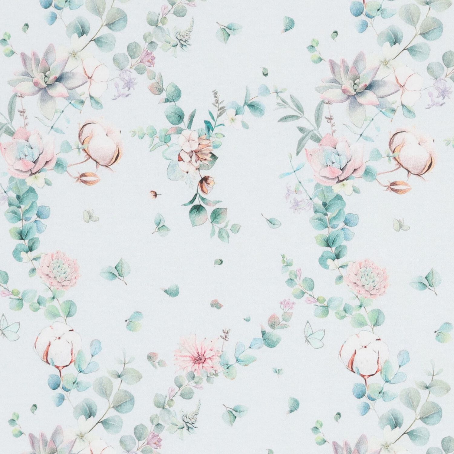 Baby Girls Mint Floral Babygrow Set, 1, hi-res