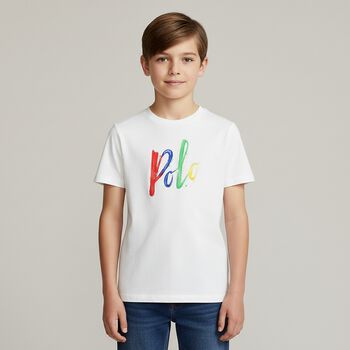 Boys White Logo T-Shirt