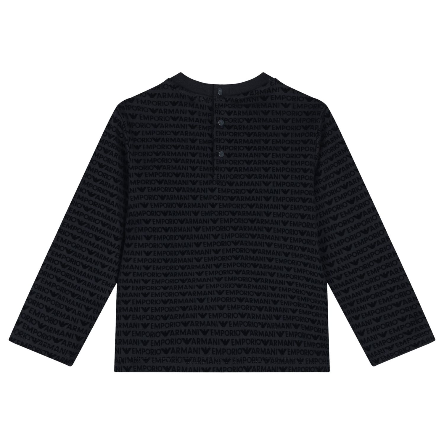 توب باكمام بالشعار باللون الكحلي والابيض للاولاد, 1, hi-res