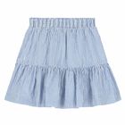 Girls White & Blue Striped Skirt, 2, hi-res