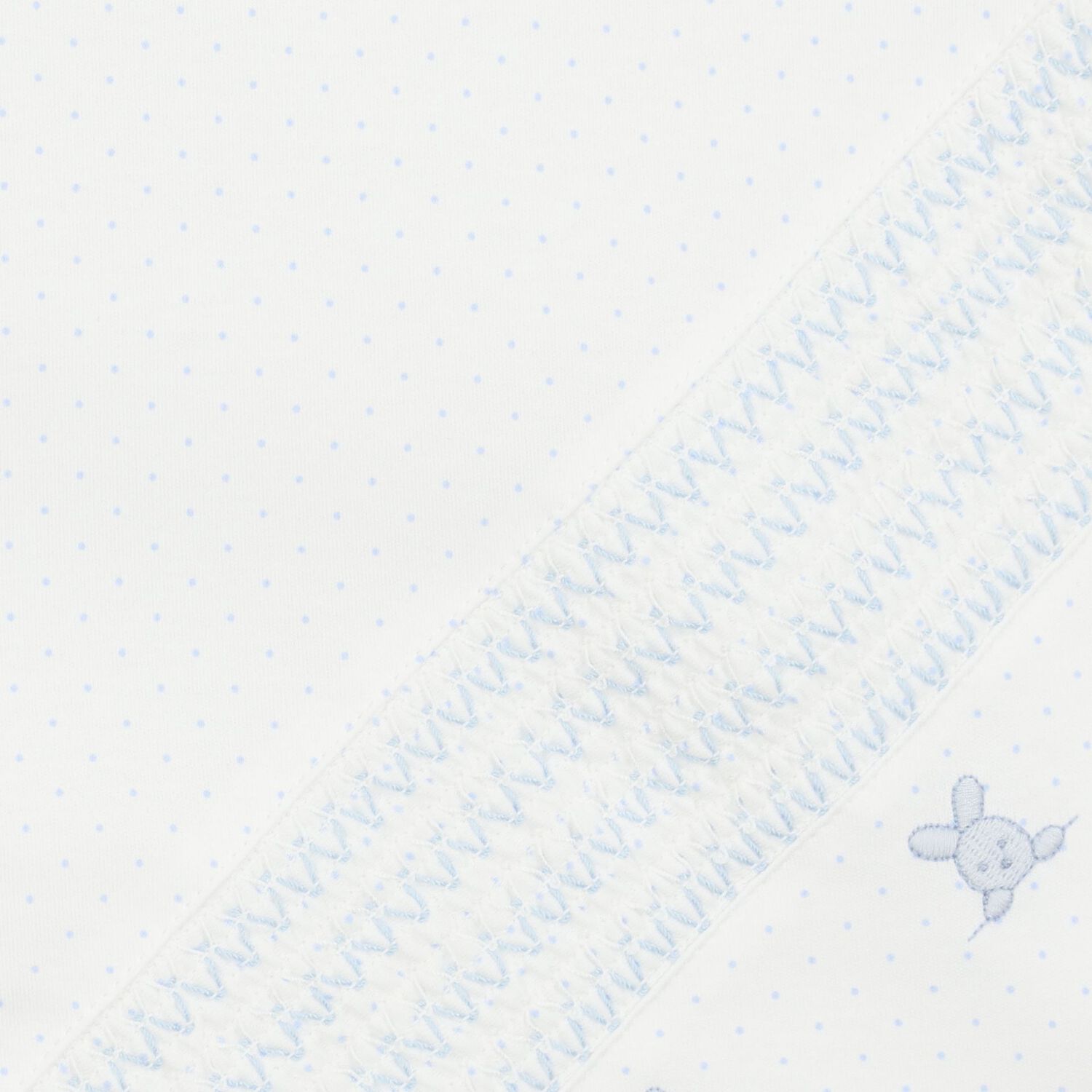 Baby Boys White & Blue Bunny Blanket, 1, hi-res