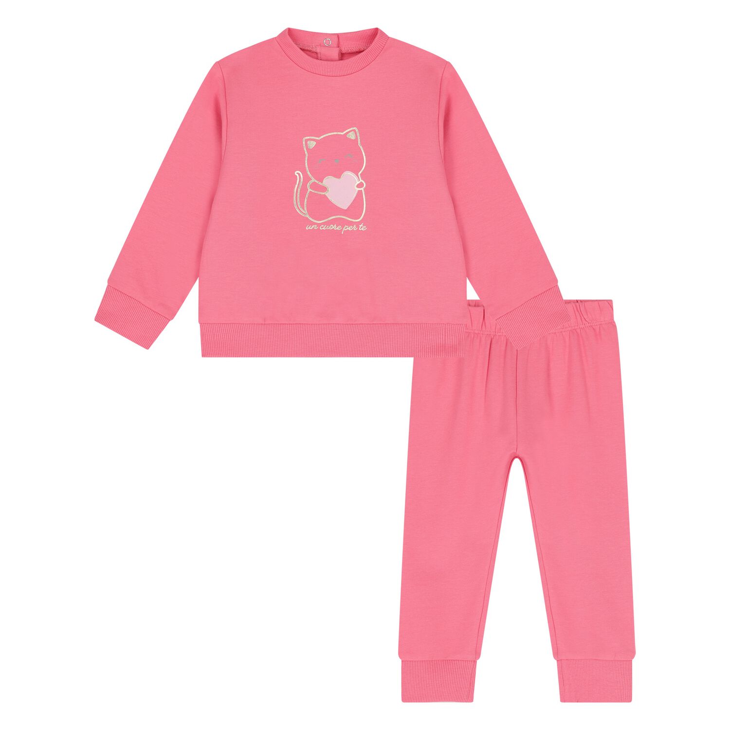 Younger Girls Pink Teddy Bear Tracksuit, 1, hi-res image number null