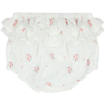 Baby Girls White Floral Pants