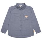 Younger Boys Navy Blue Teddy Shirt, 1, hi-res