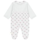 Baby Girls White Bow Logo Babygrow, 1, hi-res
