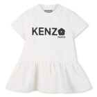 Younger Girls White Logo Dress, 1, hi-res