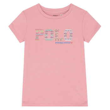 Girls Pink POLO Logo T-Shirt