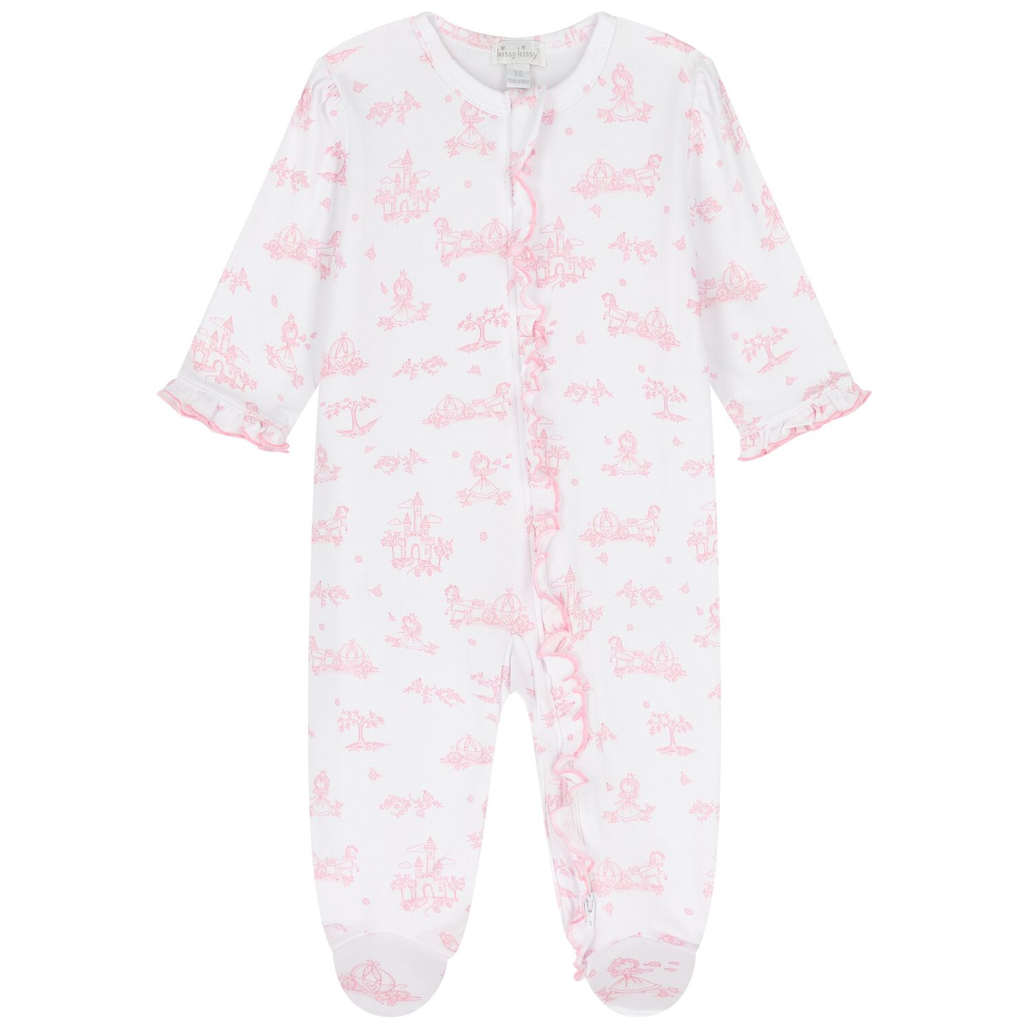 Baby Girls White & Pink Princess Adventure Babygrow, 1, hi-res