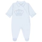 Baby Boys Blue Crown Babygrow, 1, hi-res