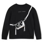 Girls Black Bag Sweatshirt, 1, hi-res