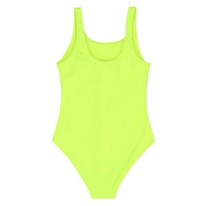 Girls Neon Green Logo Swimsuit