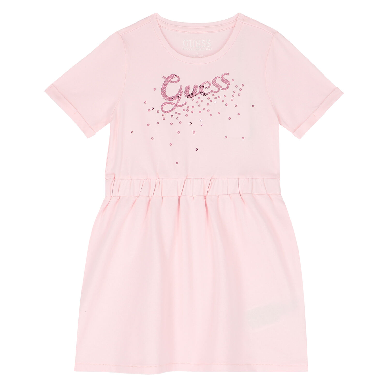 Guess Girls Pink Logo Sequin Dress | Junior Couture USA