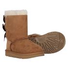 Younger Girls Chestnut Brown Bailey Bow II Suede Boots, 2, hi-res