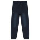 Boys Denim Blue Joggers, 1, hi-res