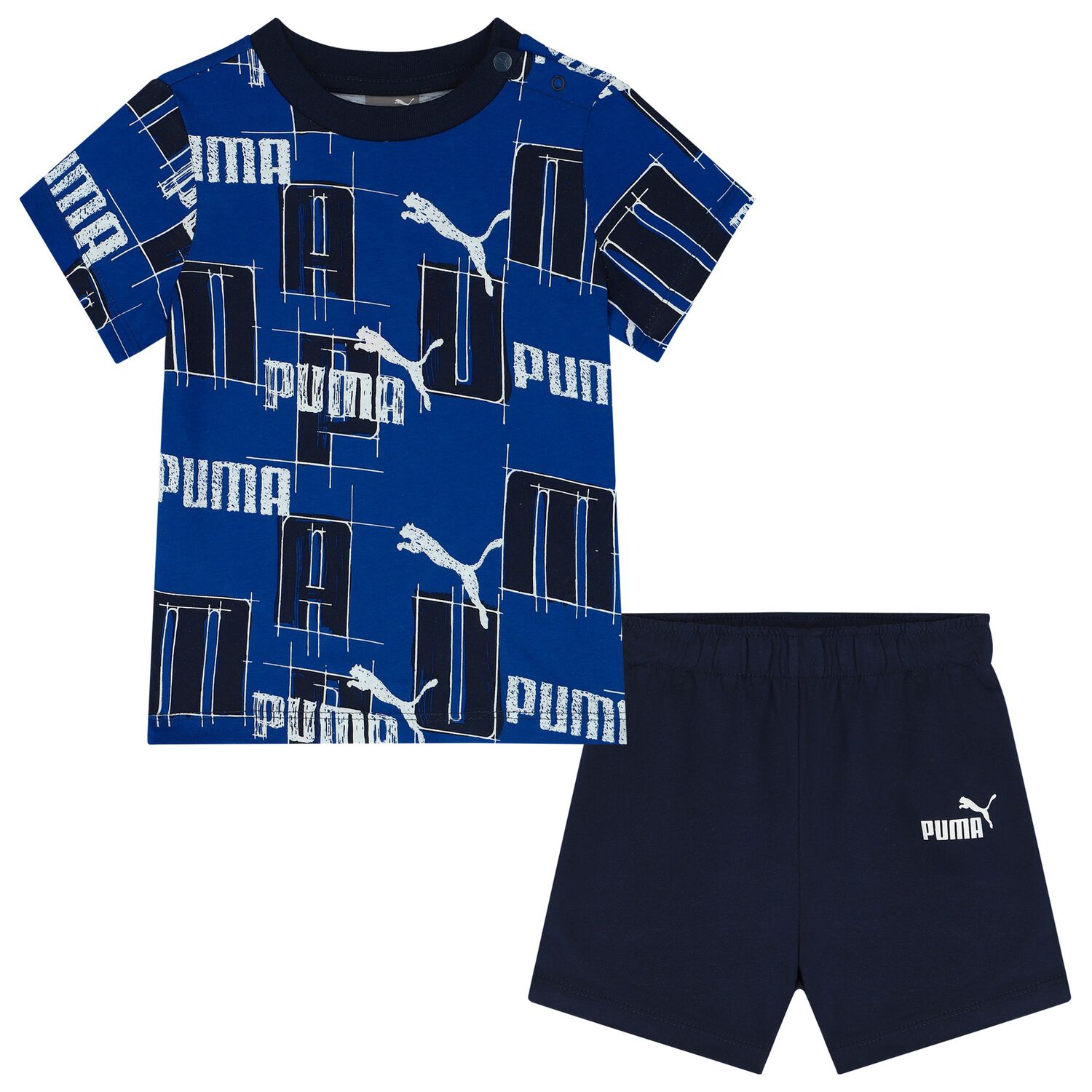 Younger Boys Blue Logo Shorts Set, 2, hi-res image number null