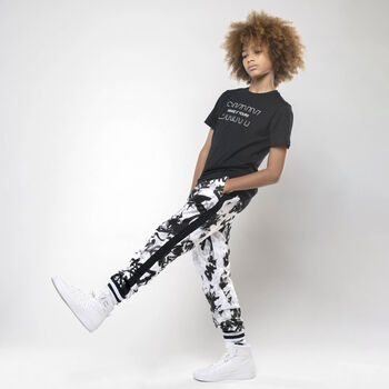 White & Black Graffiti Logo Joggers