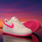 Girls White & Pink Air Force 1 Trainers, 2, hi-res