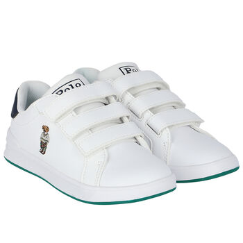 Boys White Logo Trainers