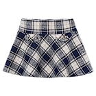 Girls Grey & Blue Check Skirt, 2, hi-res
