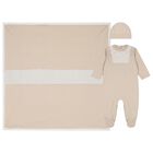 Beige Smocked Babygrow Gift Set, 1, hi-res