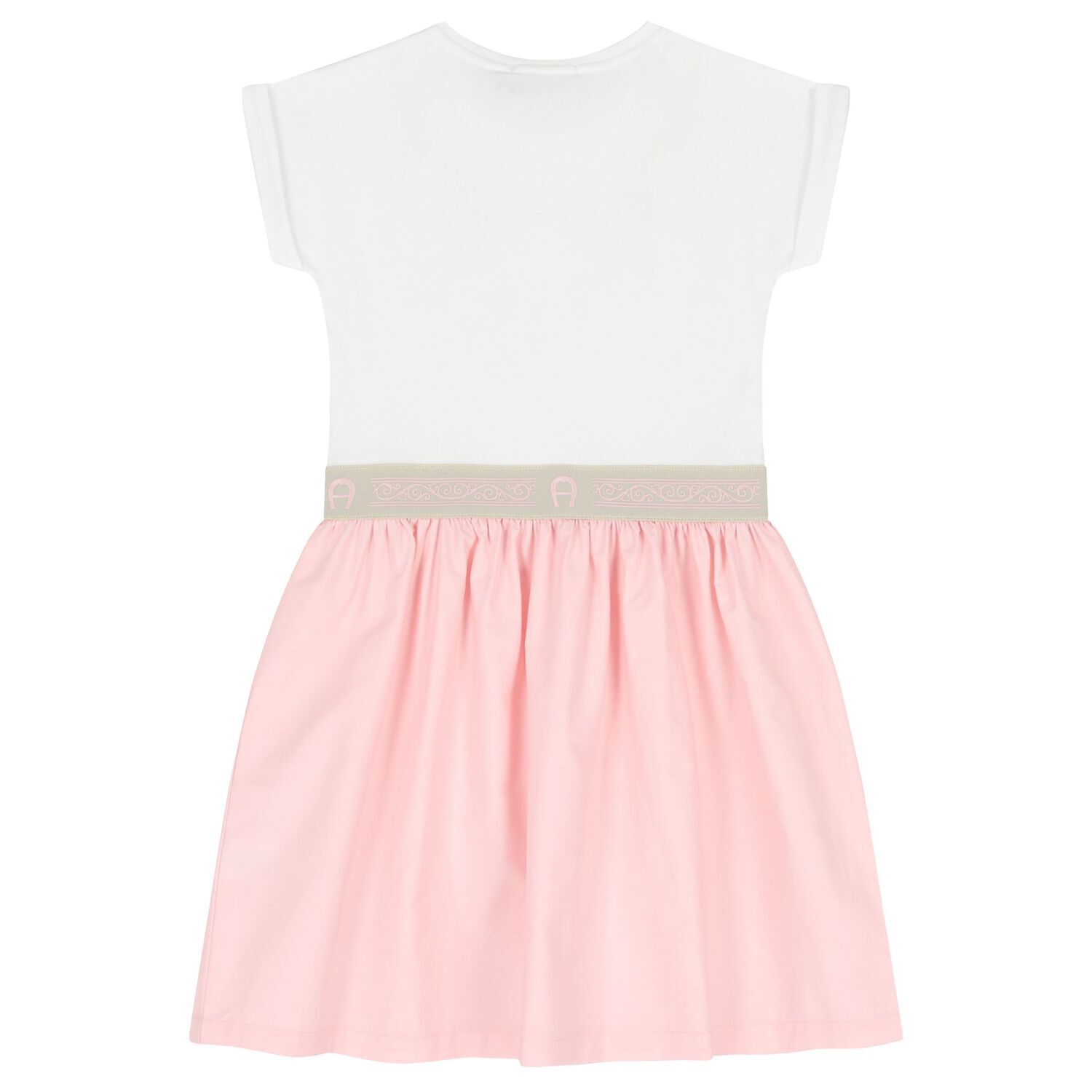 Girls White & Pink Heart Dress, 2, hi-res image number null