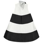 Girls Black & White Bow Dress, 1, hi-res
