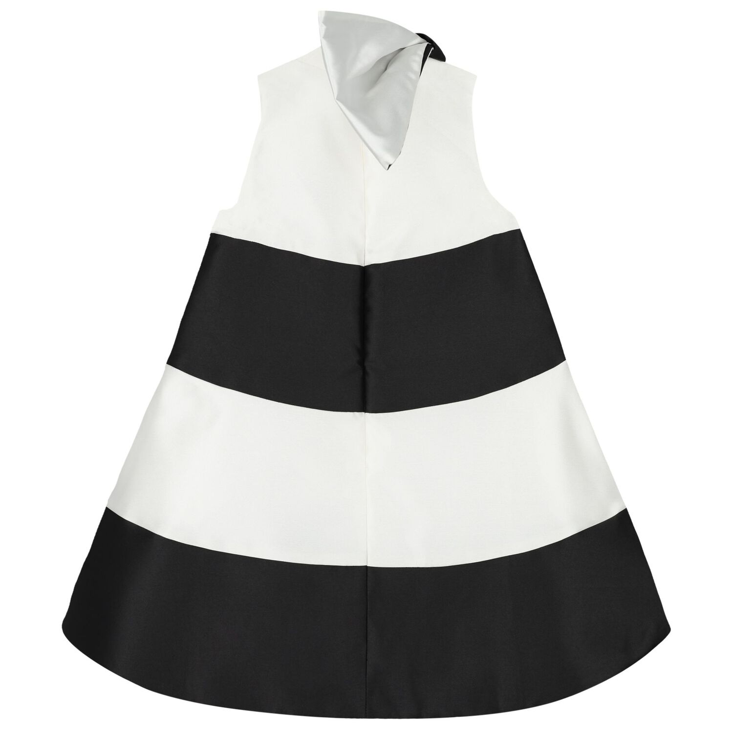 Girls Black & White Bow Dress, 1, hi-res image number null