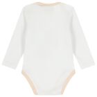 Beige & White Teddy Bear Logo Baby Bodysuit Set, 4, hi-res