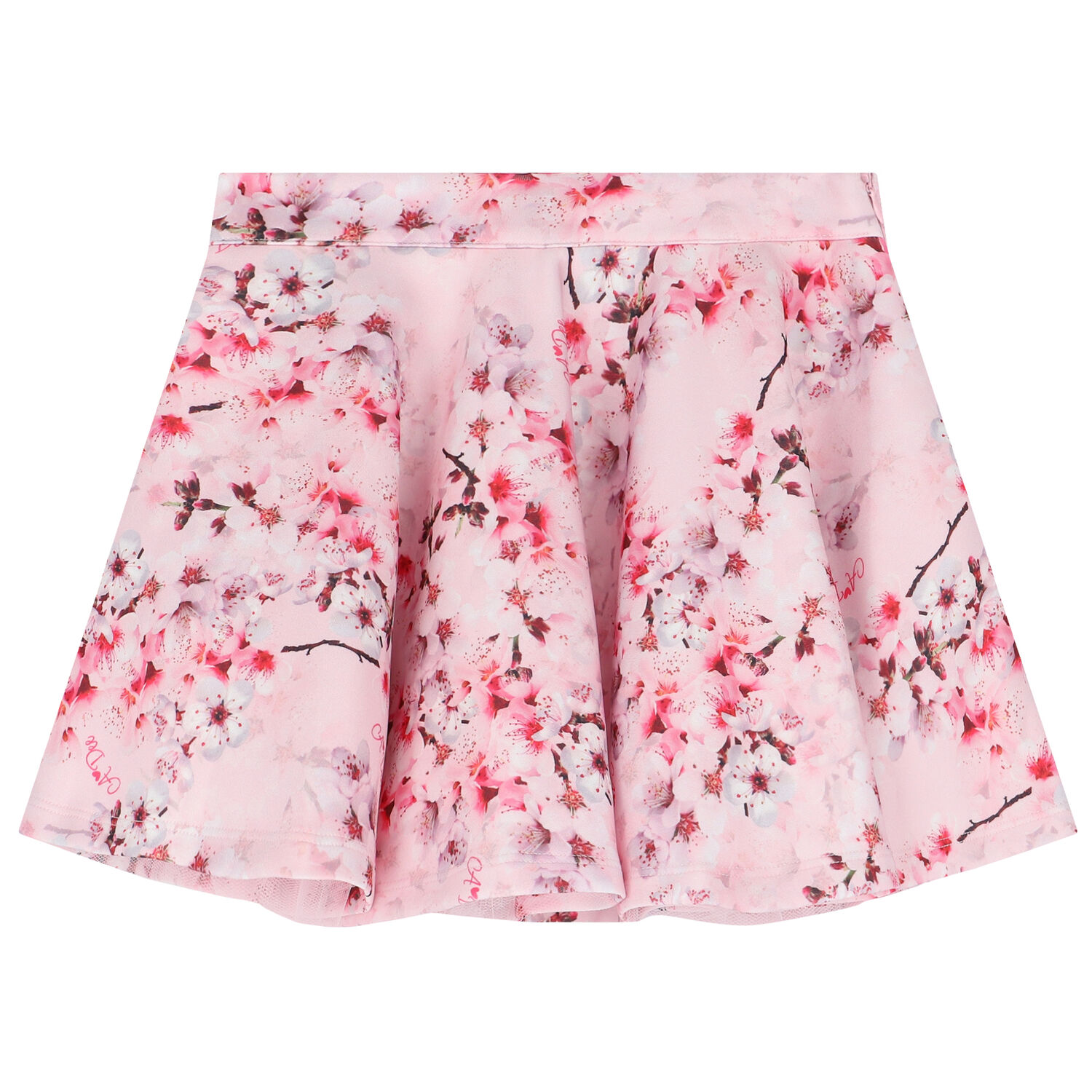Girls Pink Floral Skirt, 1, hi-res