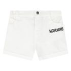 Younger Girls White Logo Shorts, 1, hi-res