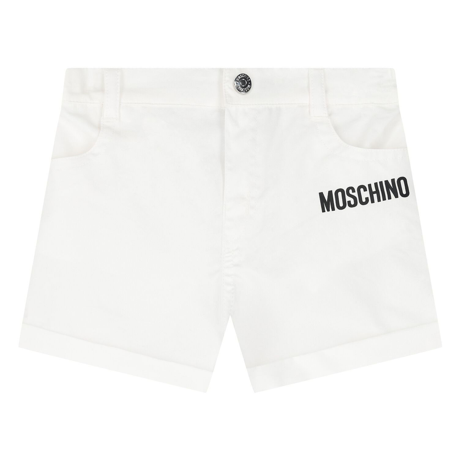 Younger Girls White Logo Shorts, 1, hi-res image number null