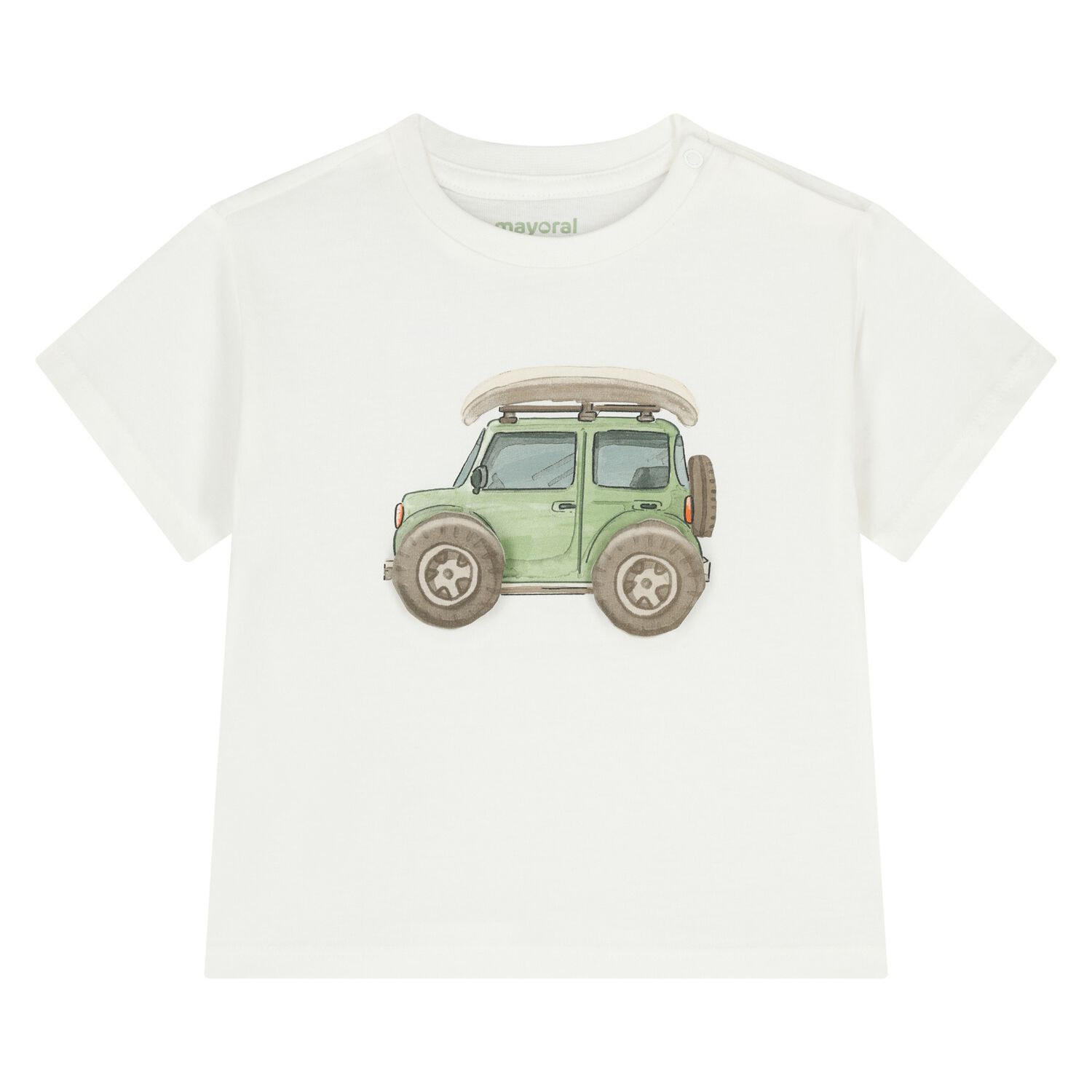 Younger Boys White Vehicle T-Shirt, 1, hi-res